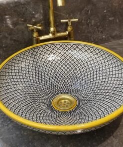 customomizable ceramic Vessel / Bathroom Ceramic Sink Bowl, HandPainted Ceramic Basin,