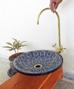 Ceramic Basin + Uncoated Brass Faucet - Customizable Ceramic Bowl & Brass Faucet