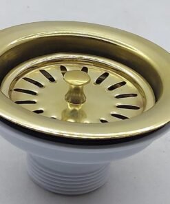 Unlacquered brass kitchen sink strainer and stopper - basket strainer