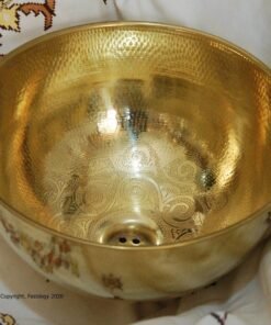 CUSTOMIZABLE Bathroom Sink - Mid Century Brass Vessel Sink- Gold Finish Sink - Bohemian Engraved Sink - Farmhouse Vessel Sink