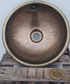 Unlacquered Handmade Brass Bathroom Sink With Customizable Sizes