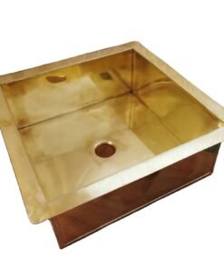 Custom Made 20" x 20" Solid Brass Sink - Undermount Sink - Unlacquered Brass Sink - Smooth Finish Kitchen Bathroom Sink - Got Projects ?