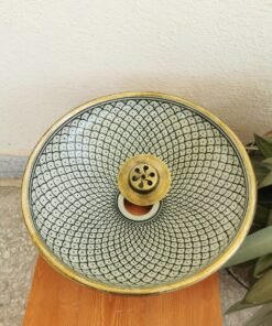 Brushed Brass RIM Ceramic Sink - CUSTOMIZABLE Brass And Ceramic Wash Basin wash - Ceramic Brushed Brass Vessel Sink