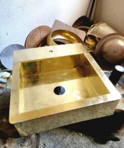 CUSTOMIZABLE Farmhouse Brass Sink, Up-front Solid Brass Sink, London Brass Sink