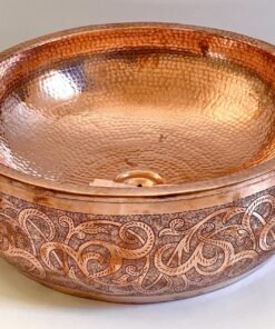 Unlacquered Copper Bathroom Countertop sink , Handcrafted Copper Countertop Outdoor Basin, Powder Room Copper Vanity Vessel Sink