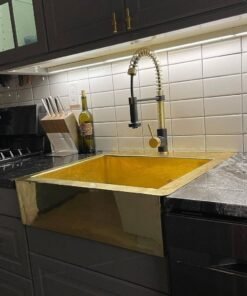 Brass 16" x 16" x 7" Farmhouse Sink - Farmhouse Brass Sink - Farmhouse Bar Sink - Brass Kitchen Sink - Custom Made