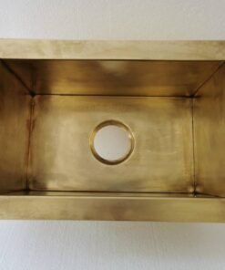 Unlacquered Handmade Moroccan Brass Kitchen Sink With Customizable Sizes