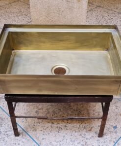 Unlacquered Handmade Moroccan Brass Kitchen Sink With Customizable Sizes