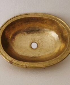 Unlacquered Handmade Moroccan Brass Bathroom Sink With Customizable Sizes