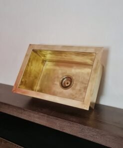 Unlacquered Handmade Brass Kitchen Sink Butler With Customizable Sizes