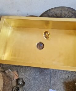 Unlacquered Handmade Moroccan Brass Kitchen Sink With Customizable Sizes