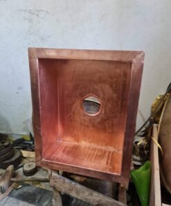 500mm x 400mm x 200mm Unlacquered Copper Kitchen Sink - Bar Sink