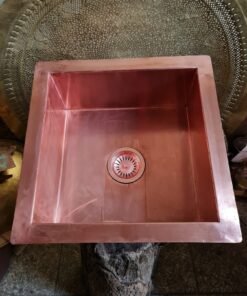 Copper Bar Kitchen Sink - Smooth Copper Sink - Kitchen Sink - 400mm x 400mm x 200mm - Farmhouse Kitchen Sink - Undermount Island Sink