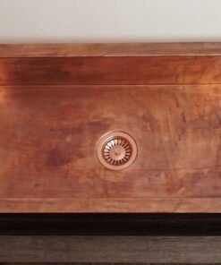 Overall 20" x 12" x 9" Copper Bar Sink - 2 Overall 35 14 x 20 14 x 10 inches Kitchen Sinks With Copper Drain Basket -16 Guage, For Suzanne