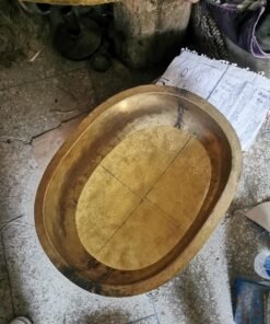 14" x 14" x 7" Inside Dim - 16" x 16" Outside Dim Polished Brass Bar Sink With Hammred Edge - 2" Drain Opening