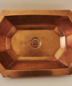 Unlacquered Handmade Moroccan Brass Bathroom Sink With Customizable Sizes