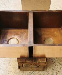 33" Oil Rubbed Bronze Finish Smooth 5050 Double Basin Copper Kitchen Sink - Copper Undermount Kitchen Sink 33" x 19" x 9"