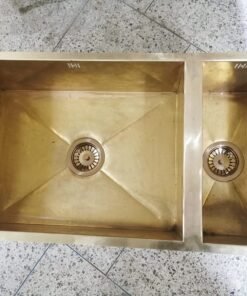 33" Oil Rubbed Bronze Finish Smooth 12 Double Basin Brass Kitchen Sink - Brass Undermount Kitchen Sink 33" x 19" x 9"