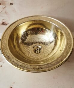 Custom Made Copper Oval Bathroom Sink - Hand Engraved - Smooth Drop In Bathroom Sink - 20" (508mm) x 17 34" (452mm) x 7" (177mm)