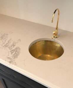 Custom Made Smooth Or Hammered Under Mount Brass Sink - Brass Bar Sink