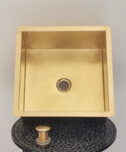 Custom Made Square Solid Brass Sink - Unlacquered Brass Kitchen Sink - Handcrafted Smooth Brass Kitchen Sink