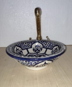 Artisanal Elegance: Handmade Moroccan Ceramic Sink – Exquisite Hand-painted Beauty for Your Arabic-inspired Bathroom