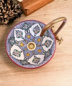 Handcrafted Moroccan Ceramic Vessel Sink: A Stylish Mid-Century Modern Addition to Your Bathroom Countertop