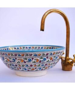 Artisan Elegance: Hand-Painted Luxury Ceramic Bathroom Sink