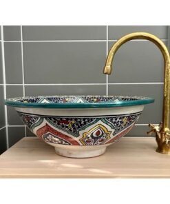 Handcrafted Moroccan Vessel Sink: A Stylish Mid-Century Modern Addition to Your Bathroom